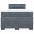 cadre de lit et matelas gris foncé 120x190cm velours