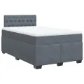 cadre de lit et matelas gris foncé 120x190cm velours