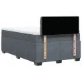 cadre de lit et matelas gris foncé 120x190cm velours