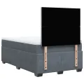 cadre de lit et matelas gris foncé 120x190cm velours