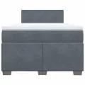 cadre de lit et matelas gris foncé 120x190cm velours