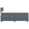 cadre de lit et matelas gris foncé 120x190cm velours