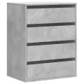 Commode d'angle gris béton 60x41x76 cm bois d'ingénierie