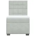 cadre de lit et matelas Gris clair 100x200cm Velours