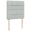 cadre de lit et matelas Gris clair 100x200cm Velours