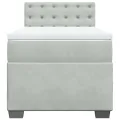 cadre de lit et matelas Gris clair 100x200cm Velours
