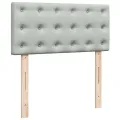 cadre de lit et matelas Gris clair 100x200cm Velours