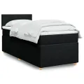 cadre de lit et matelas Noir 80x200 cm Tissu