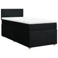 cadre de lit et matelas Noir 80x200 cm Tissu