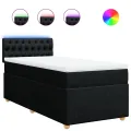 cadre de lit et matelas Noir 80x200 cm Tissu
