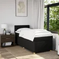 cadre de lit et matelas Noir 80x200 cm Tissu
