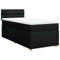 cadre de lit et matelas Noir 80x200 cm Tissu