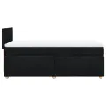 cadre de lit et matelas Noir 80x200 cm Tissu