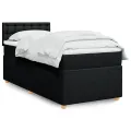 cadre de lit et matelas Noir 80x200 cm Tissu
