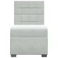 cadre de lit et matelas Gris clair 90x190 cm Velours