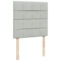 cadre de lit et matelas Gris clair 90x190 cm Velours