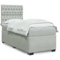 cadre de lit et matelas Gris clair 90x190 cm Velours