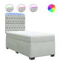 cadre de lit et matelas Gris clair 90x190 cm Velours