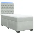 cadre de lit et matelas Gris clair 90x190 cm Velours