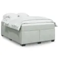 cadre de lit et matelas Gris clair 160x200cm Velours