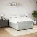 cadre de lit et matelas Gris clair 160x200cm Velours