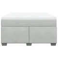 cadre de lit et matelas Gris clair 160x200cm Velours