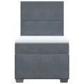 cadre de lit et matelas Gris foncé 90x190 cm Velours