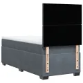 cadre de lit et matelas Gris foncé 90x190 cm Velours