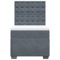 cadre de lit et matelas Gris foncé 90x190 cm Velours