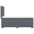cadre de lit et matelas Gris foncé 90x190 cm Velours