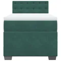 cadre de lit et matelas Vert foncé 80x200 cm Velours