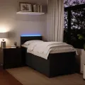 cadre de lit avec matelas noir simple velours