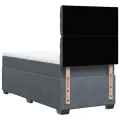 cadre de lit et matelas Gris foncé 80x200 cm Velours