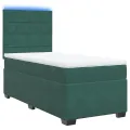 cadre de lit et matelas Vert foncé 80x200 cm Velours