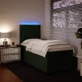 cadre de lit et matelas Vert foncé 80x200 cm Velours