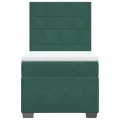 cadre de lit et matelas Vert foncé 80x200 cm Velours