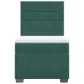 cadre de lit et matelas Vert foncé 80x200 cm Velours