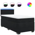cadre de lit avec matelas noir simple velours