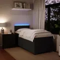 cadre de lit avec matelas noir simple velours