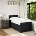 cadre de lit avec matelas noir simple velours