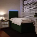 cadre de lit et matelas Vert foncé 80x200 cm Velours