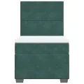 cadre de lit et matelas Vert foncé 80x200 cm Velours