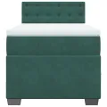 cadre de lit et matelas Vert foncé 80x200 cm Velours