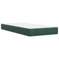 cadre de lit et matelas Vert foncé 80x200 cm Velours