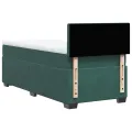 cadre de lit et matelas Vert foncé 80x200 cm Velours