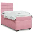 cadre de lit et matelas Rose 80x200 cm Velours