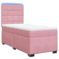 cadre de lit et matelas Rose 80x200 cm Velours