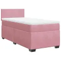 cadre de lit et matelas Rose 80x200 cm Velours