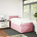 cadre de lit et matelas Rose 80x200 cm Velours