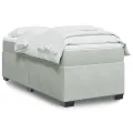 cadre de lit et matelas Gris clair 80x200 cm Velours